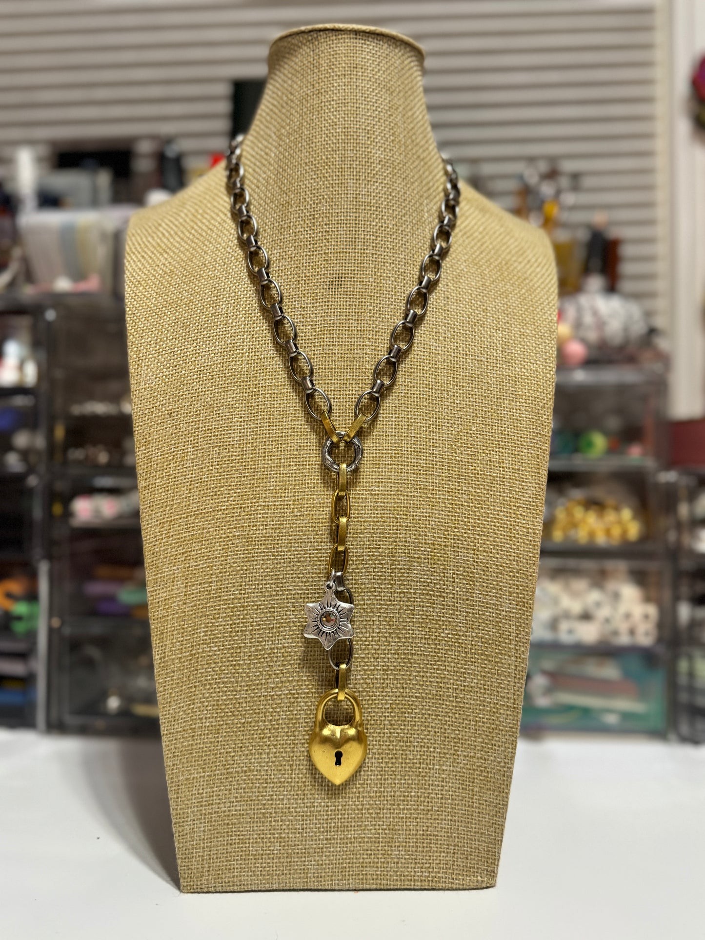 Two-Tone Locked In Love Necklace