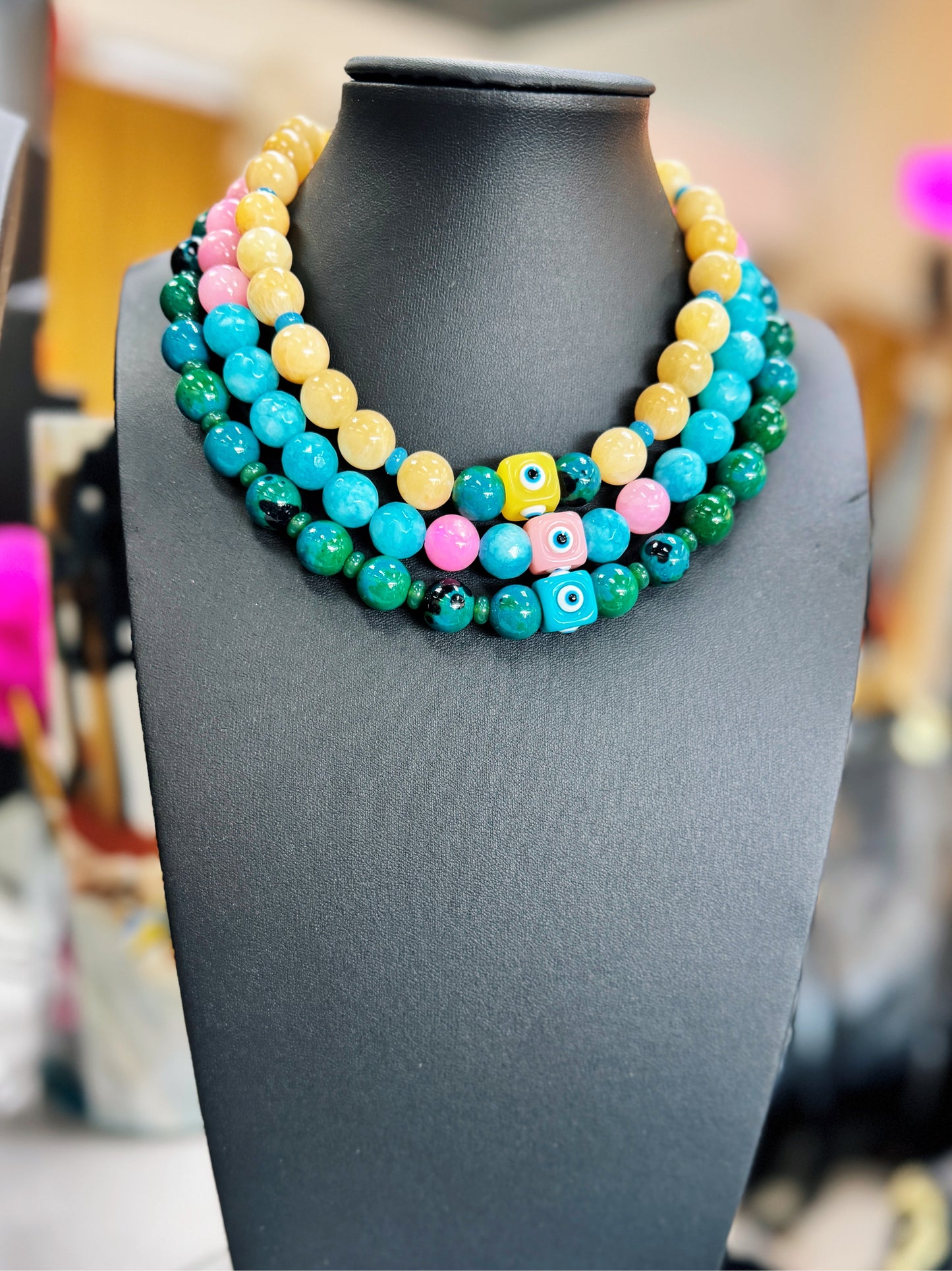Evil Eye Beaded Necklace