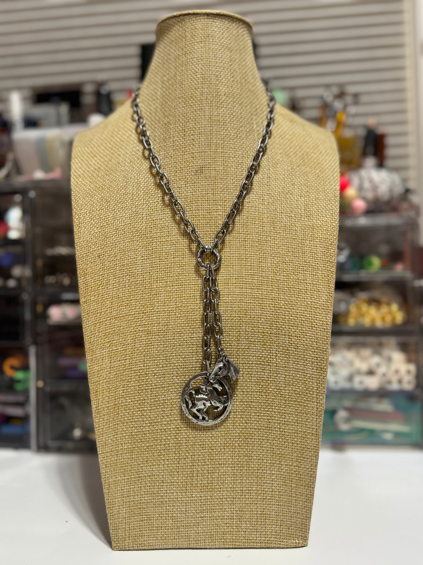 Equestrian Lariat Necklace