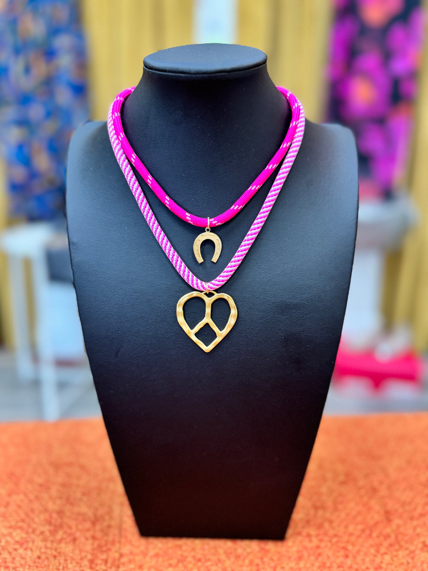 Pink Cord Necklace