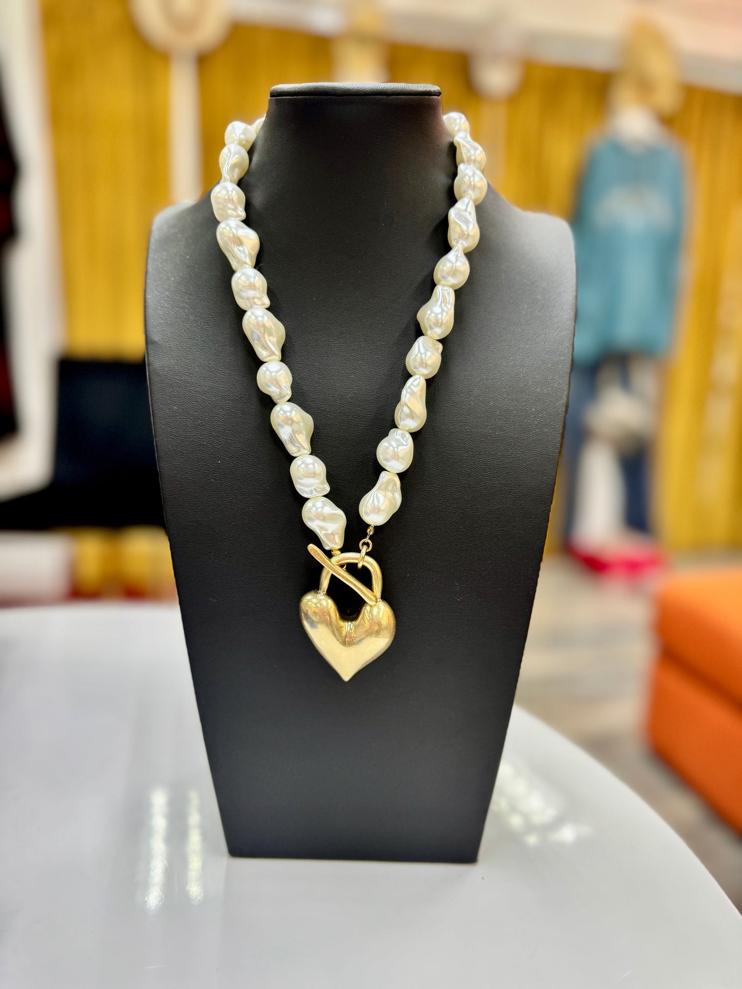 Pearly Heart Necklace