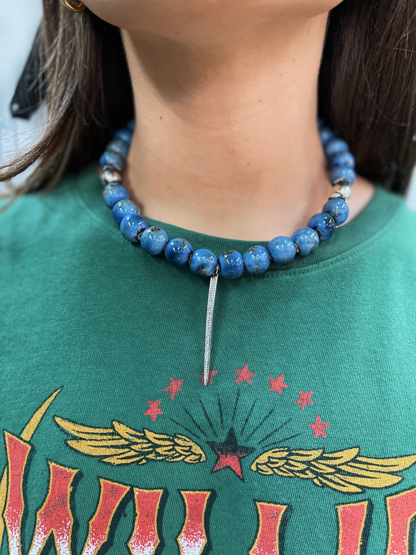Cerulean Spike Necklace