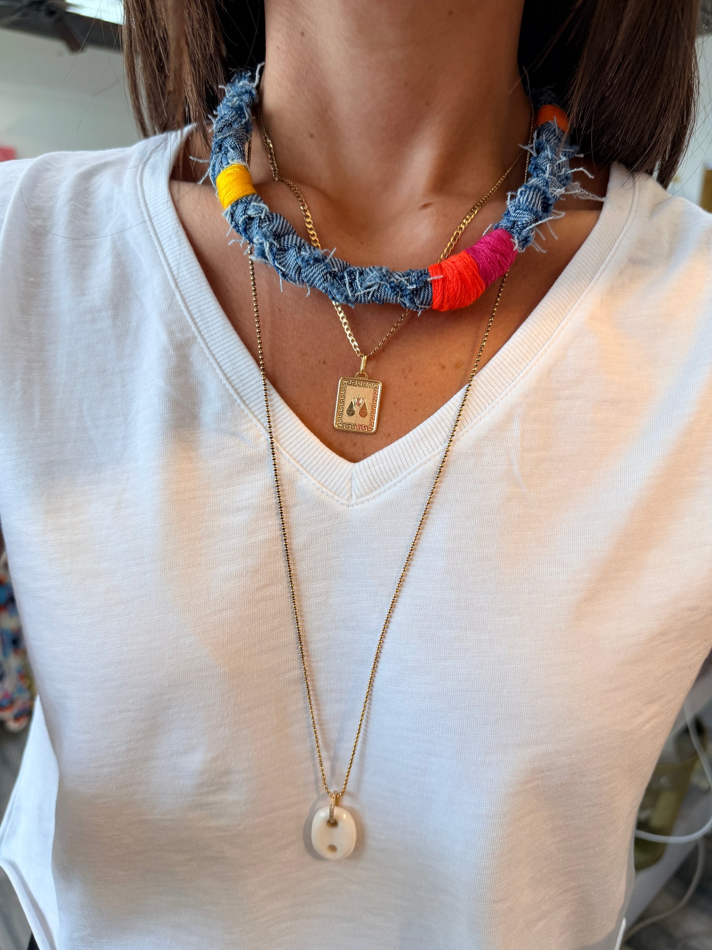 Denim Color Pop Necklace