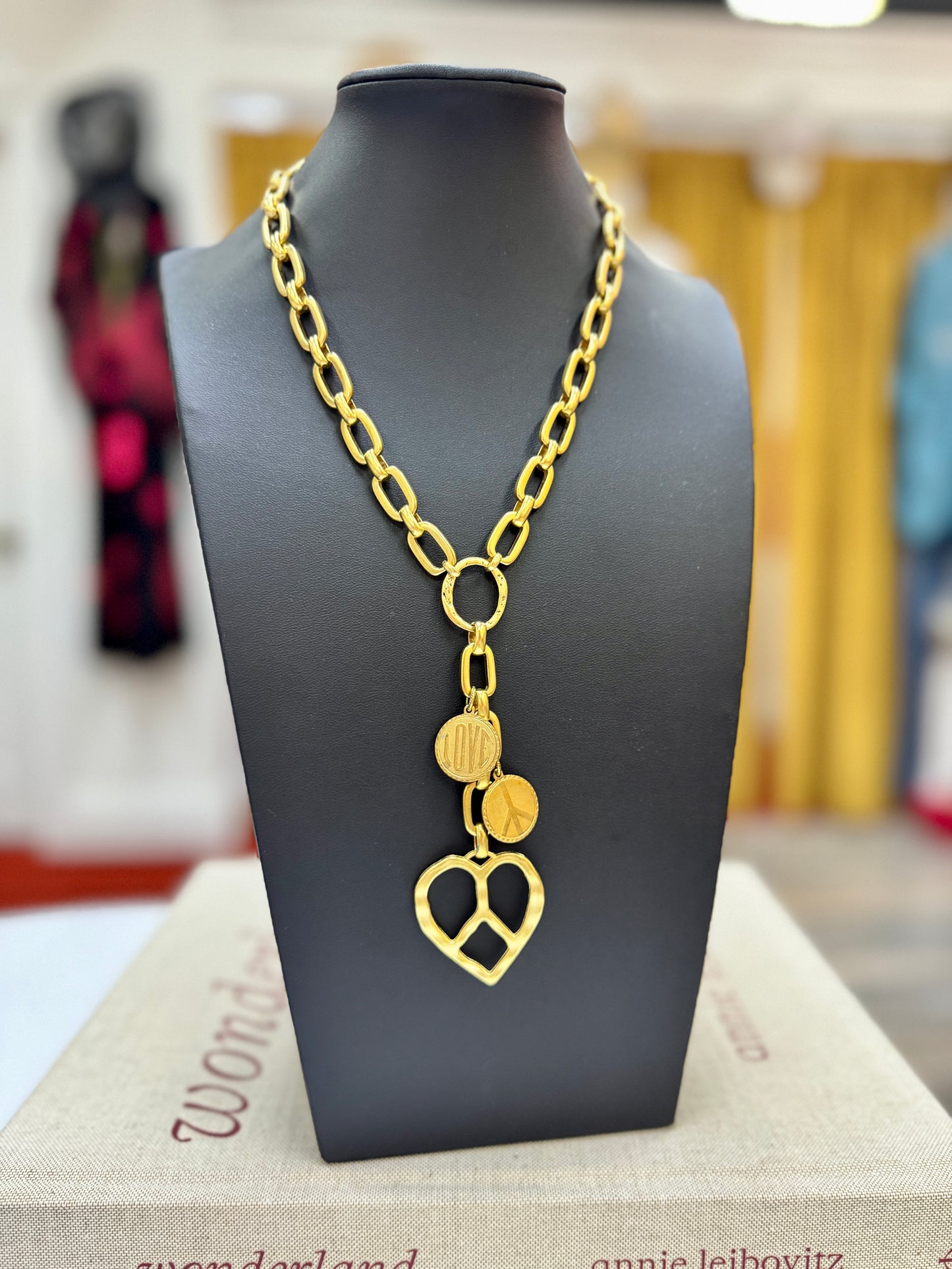 Peace & Love Lariat Necklace