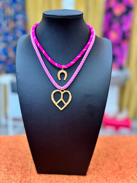 Pink Cord Necklace
