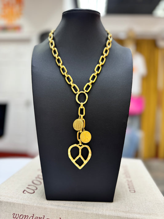 Peace & Love Lariat Necklace
