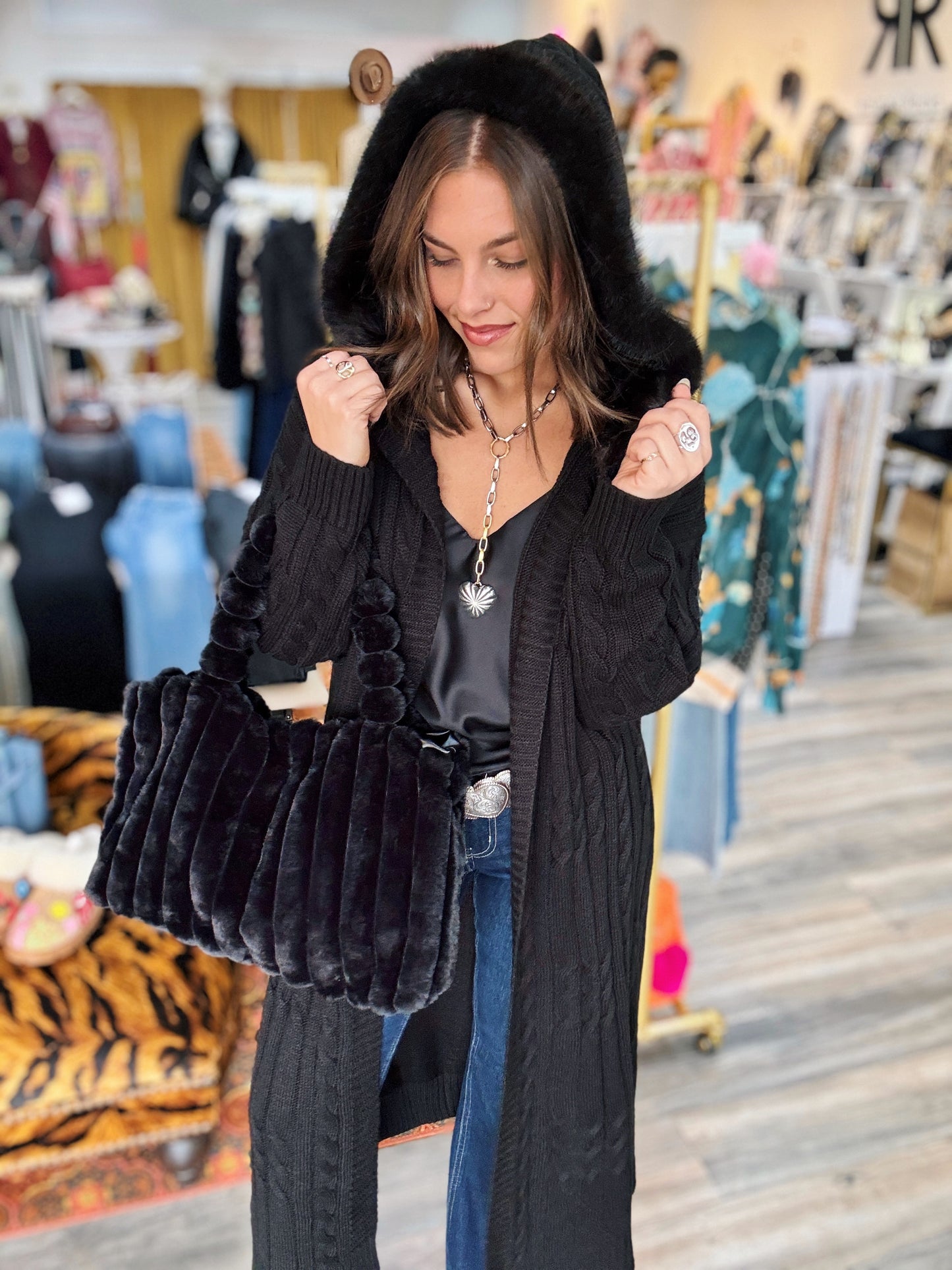 Two-Tone Swirl Heart Necklace