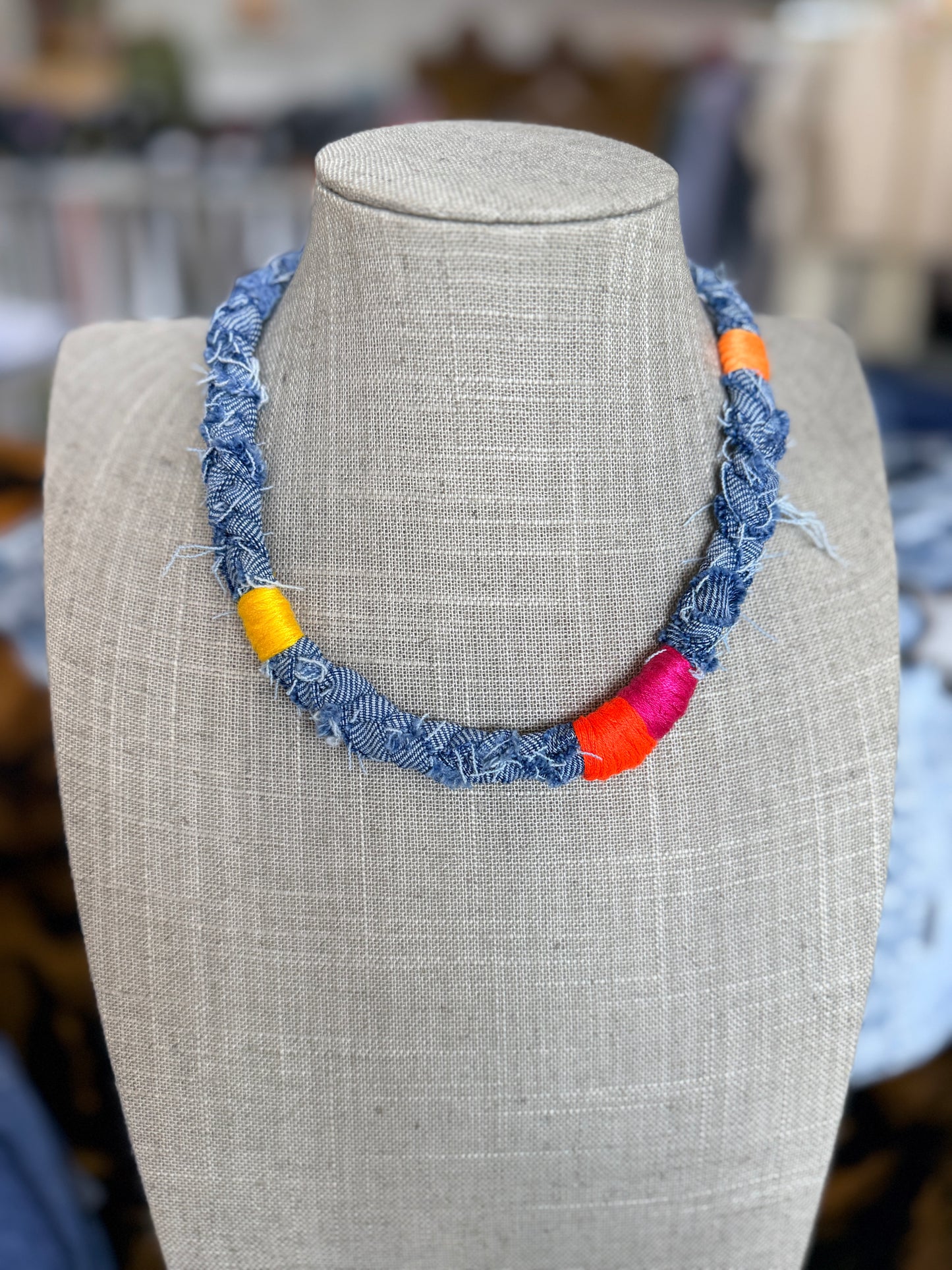 Denim Color Pop Necklace