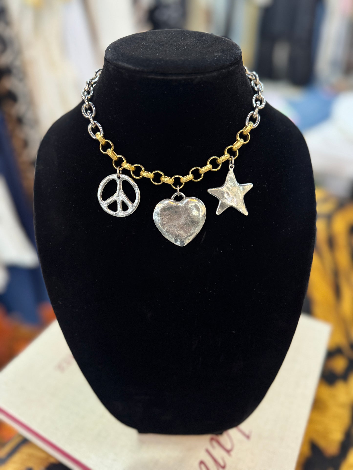 Two Tone Charm Necklace