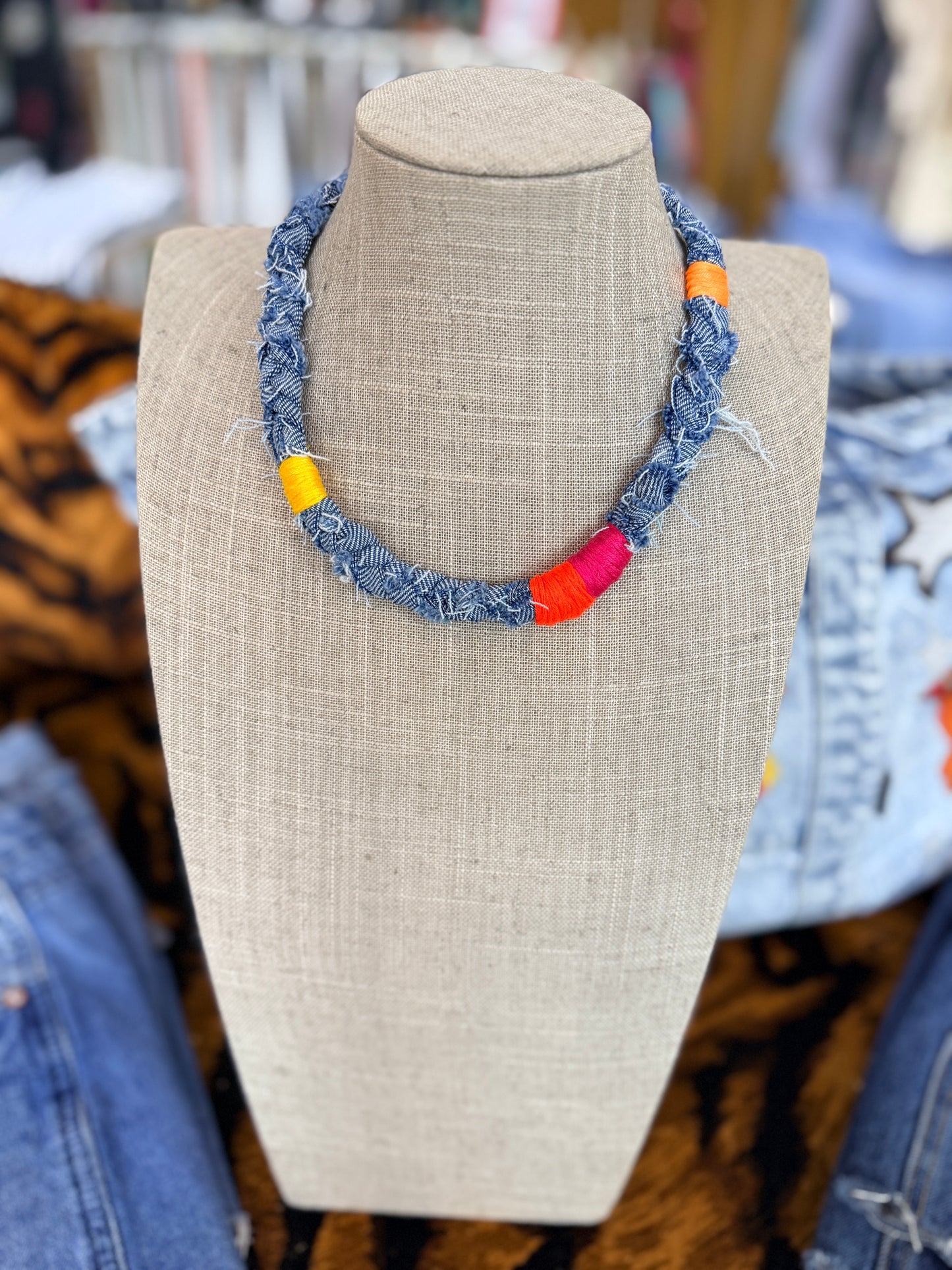 Denim Color Pop Necklace