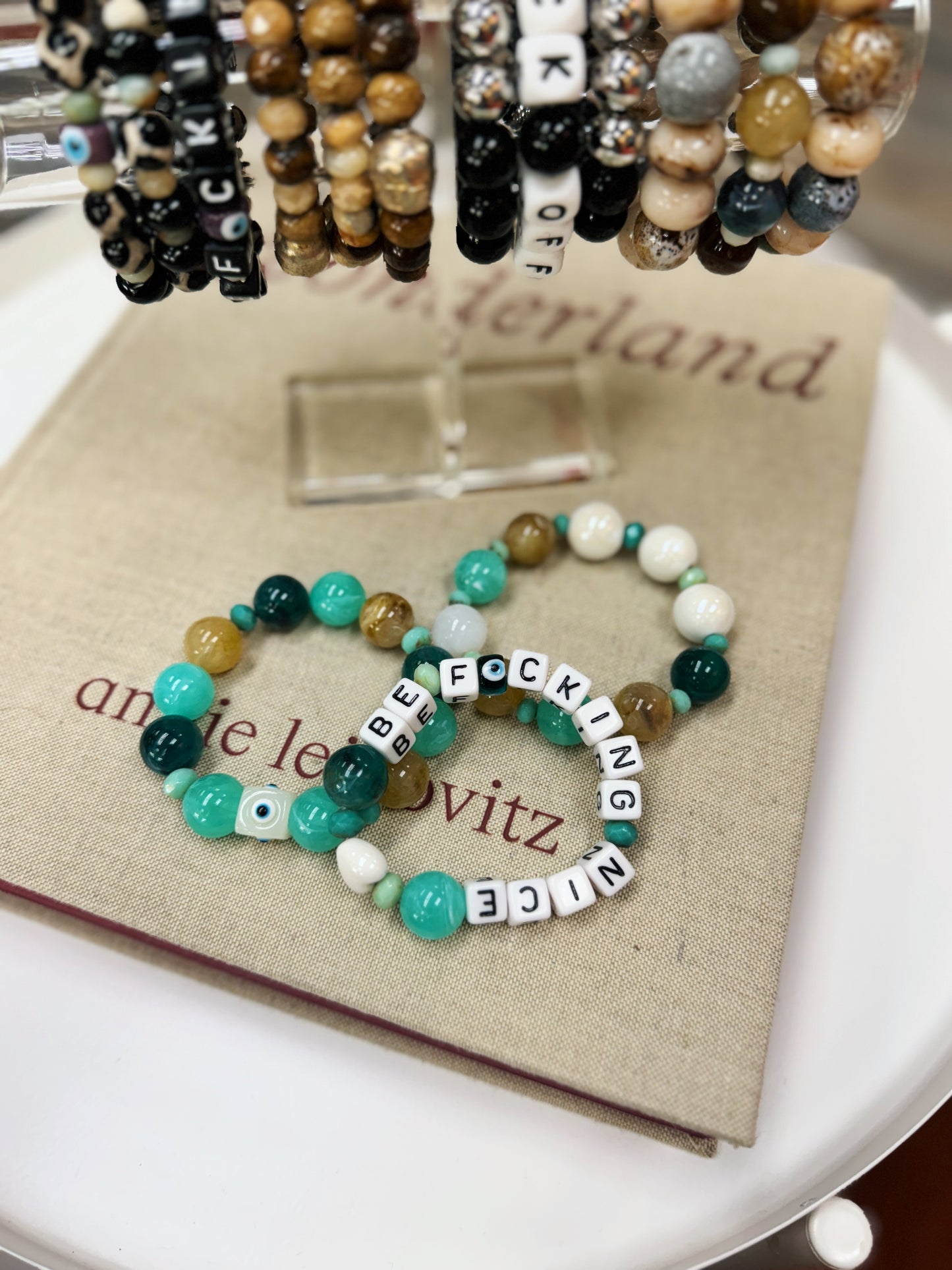 Be F*cking Nice Bracelet Stack- Teal