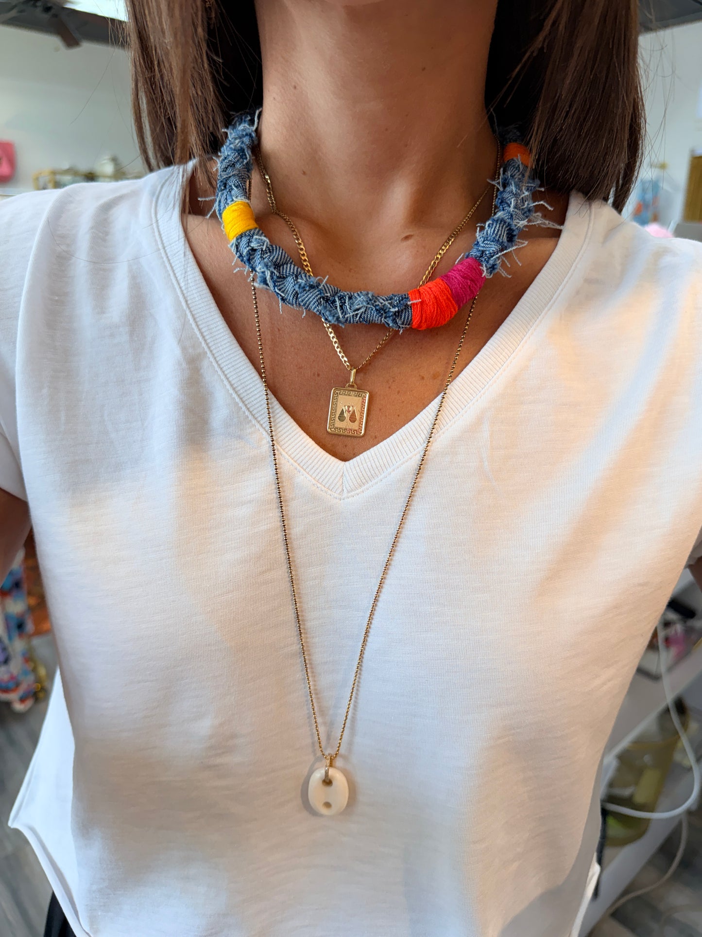 Denim Color Pop Necklace