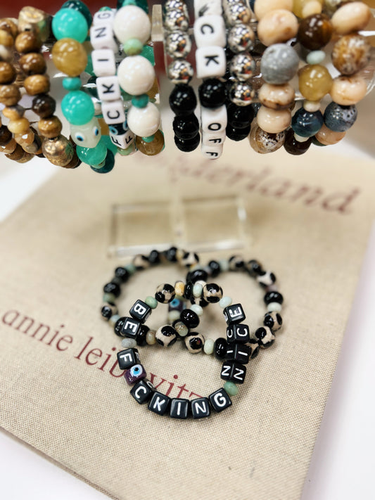 Be F*cking Nice Bracelet Stack- Black