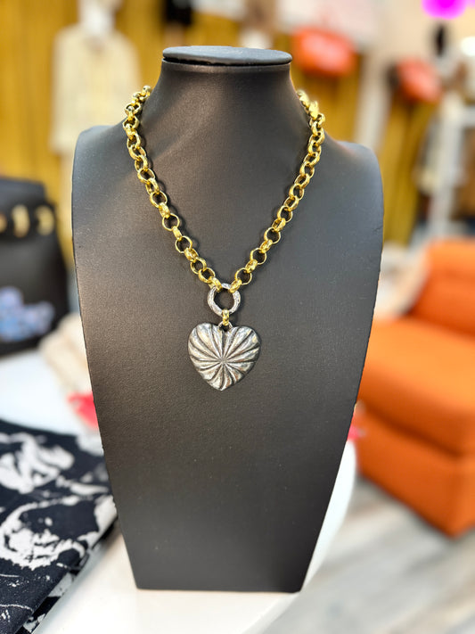 Swirly Love Necklace - Two Tone