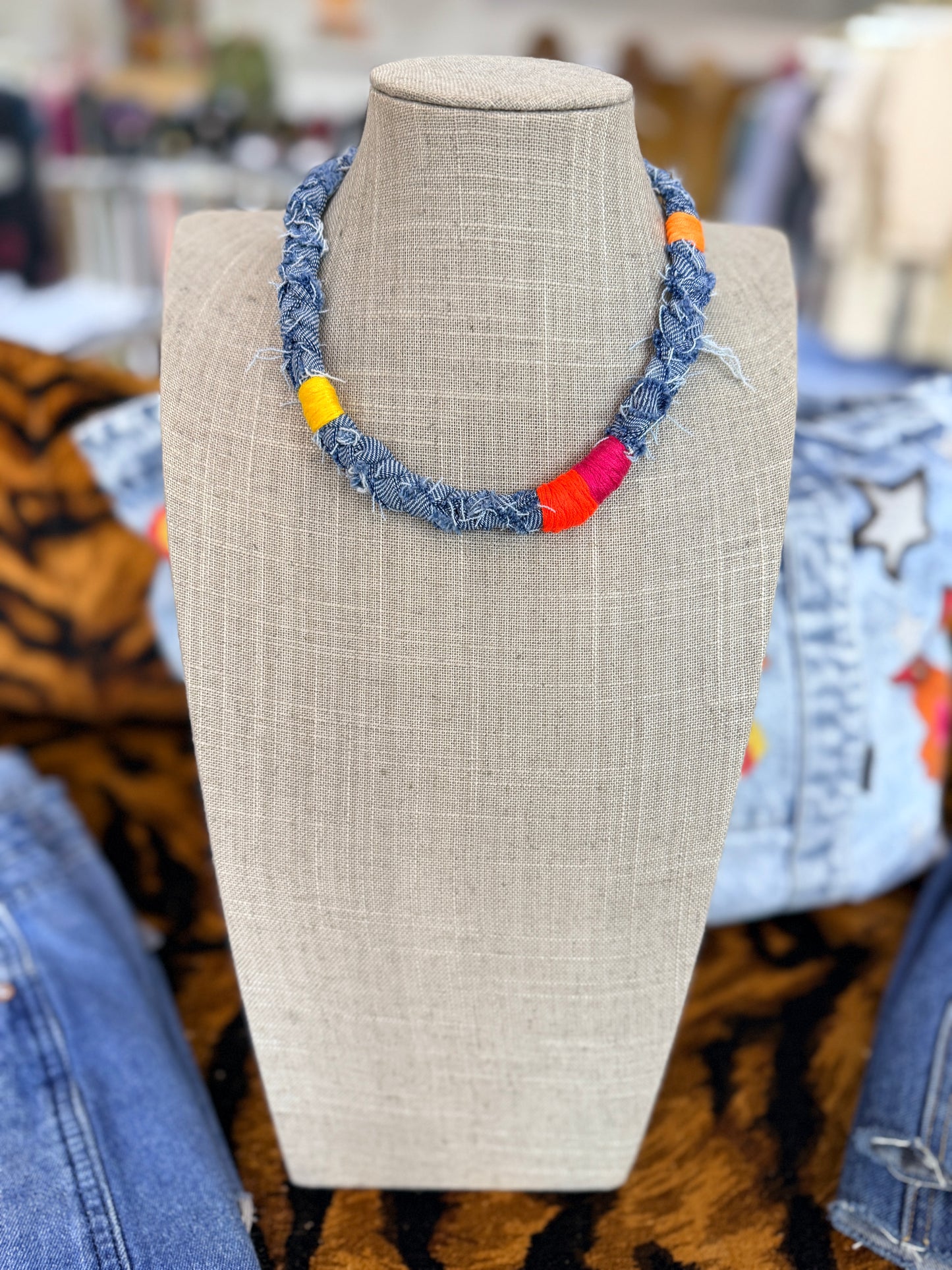 Denim Color Pop Necklace