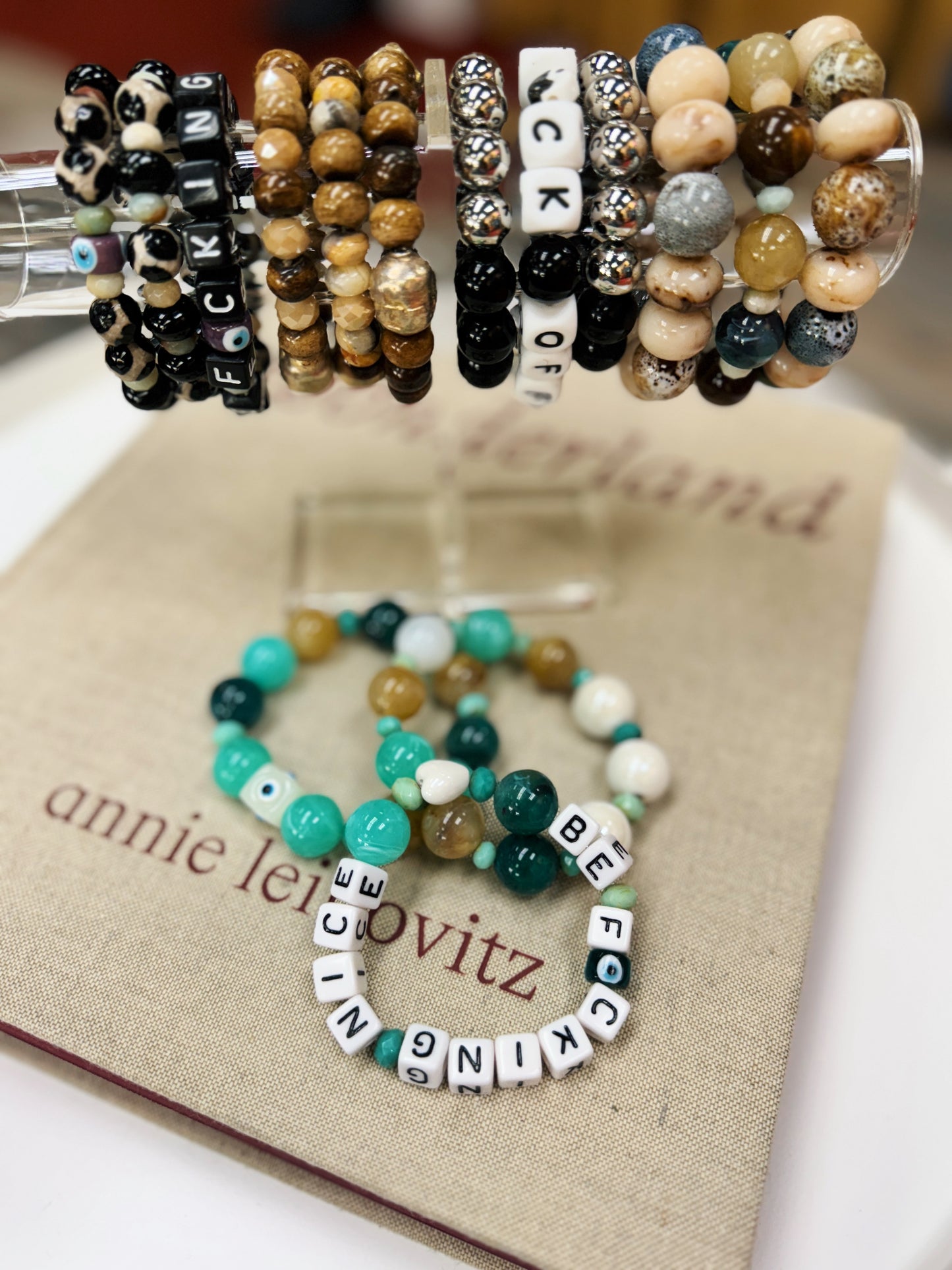 Be F*cking Nice Bracelet Stack- Teal