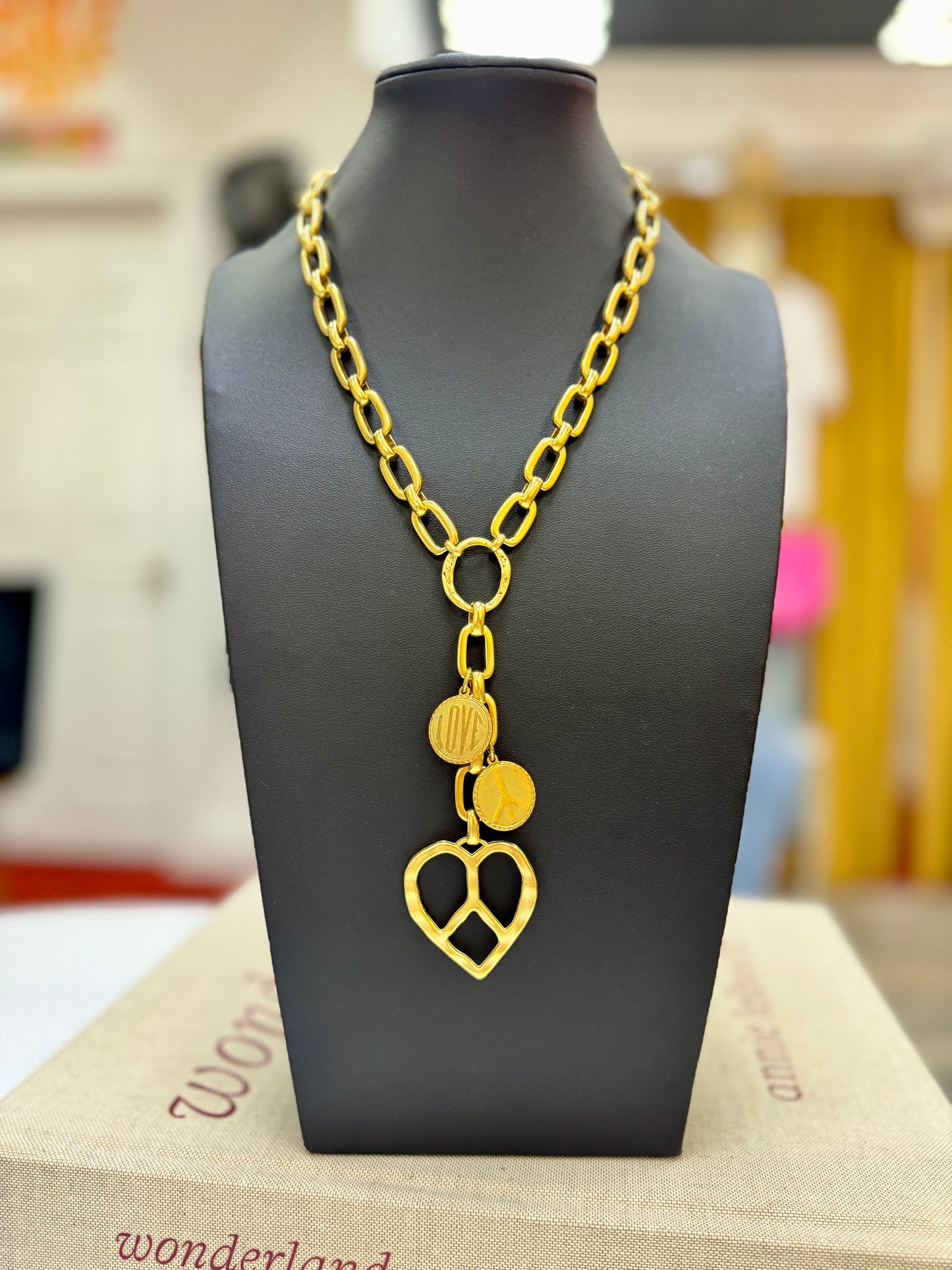 Peace & Love Lariat Necklace
