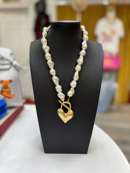 Pearly Heart Necklace