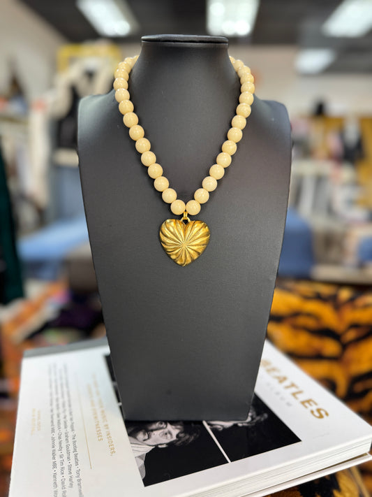 Amber Swirl Heart Necklace