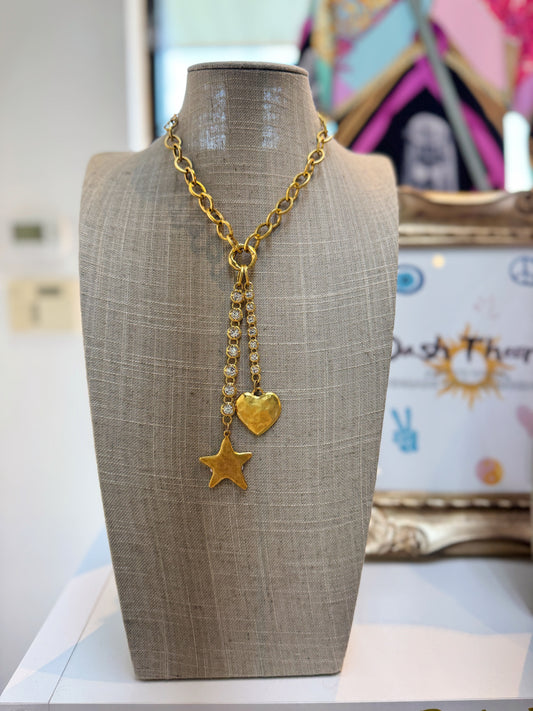 Heart & Star Bling Necklace