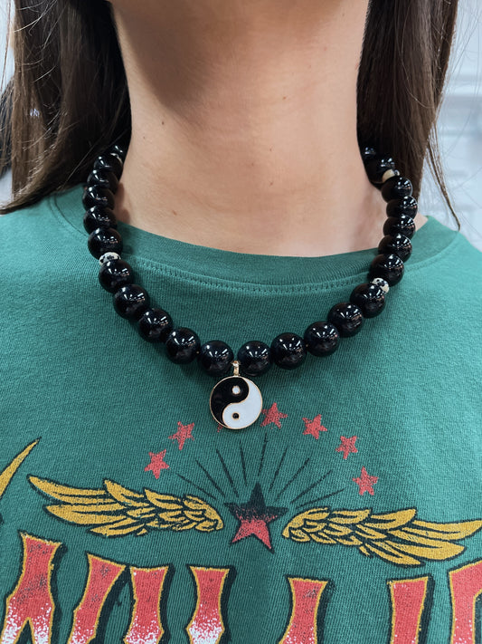 Black Onyx Yin Yang Necklace