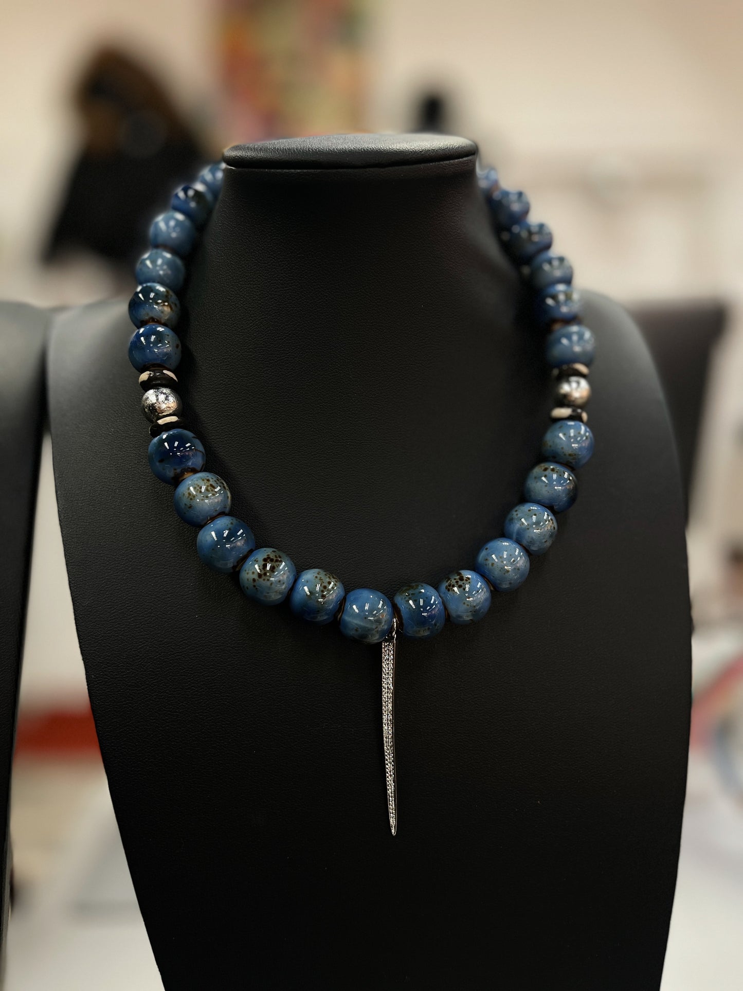 Cerulean Spike Necklace