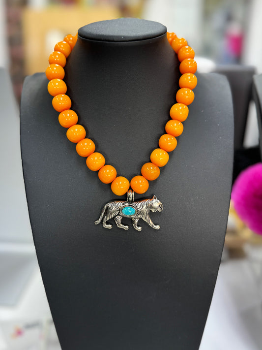 Turquoise & Tiger Necklace