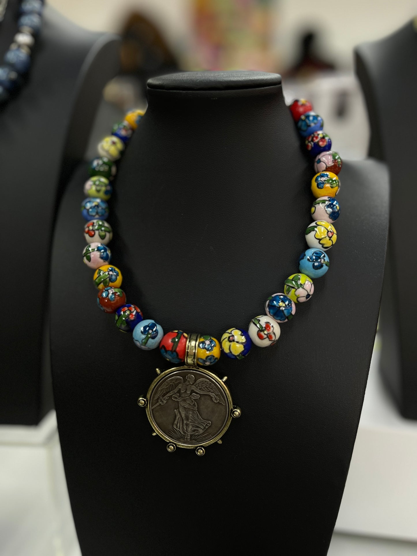 Funky Flower Coin Necklace
