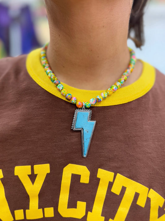 Neon Bolt Necklace