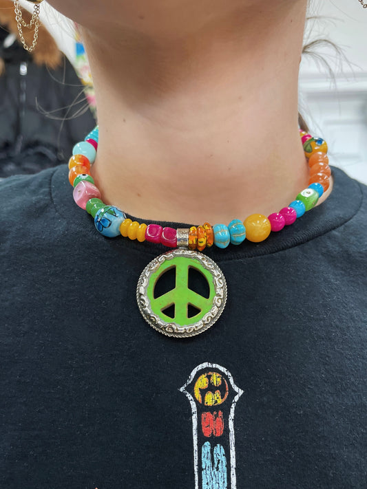 Neon Peace Choker