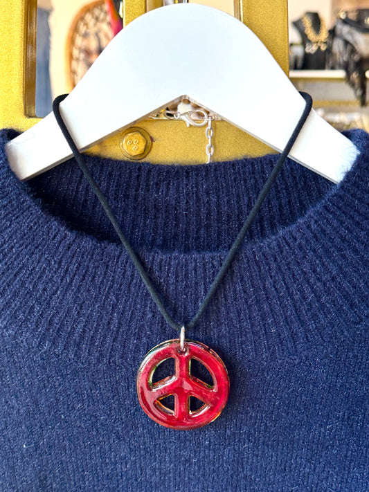 Peace Suede Necklace