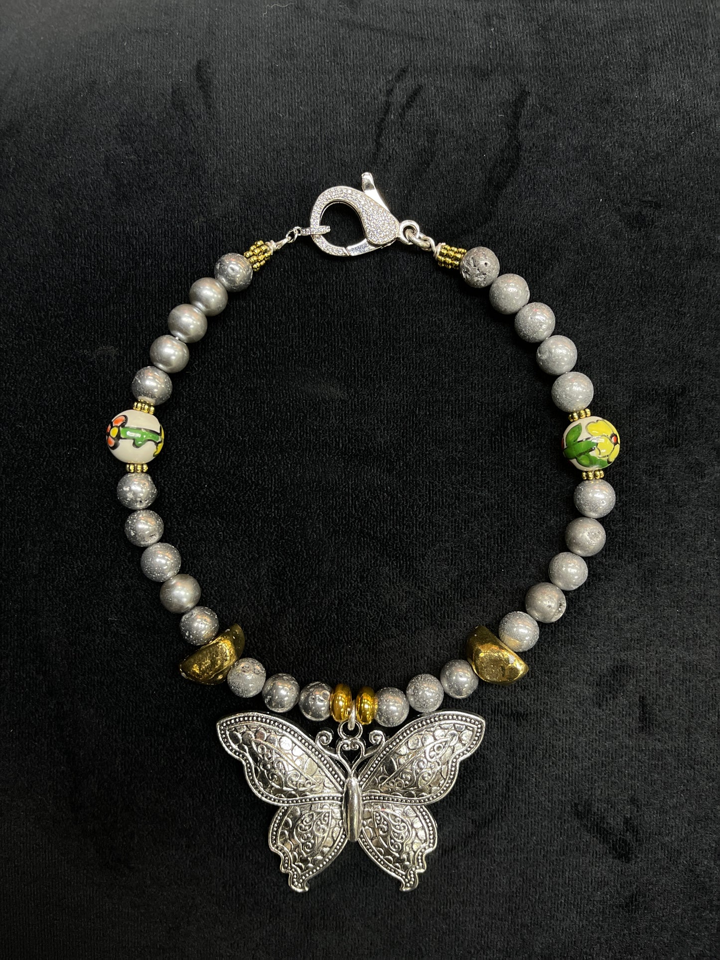 Mixed Metal Butterfly Choker